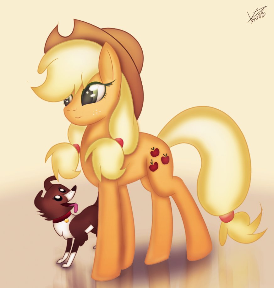 _digital_art__applejack_and_wiona_by_vip