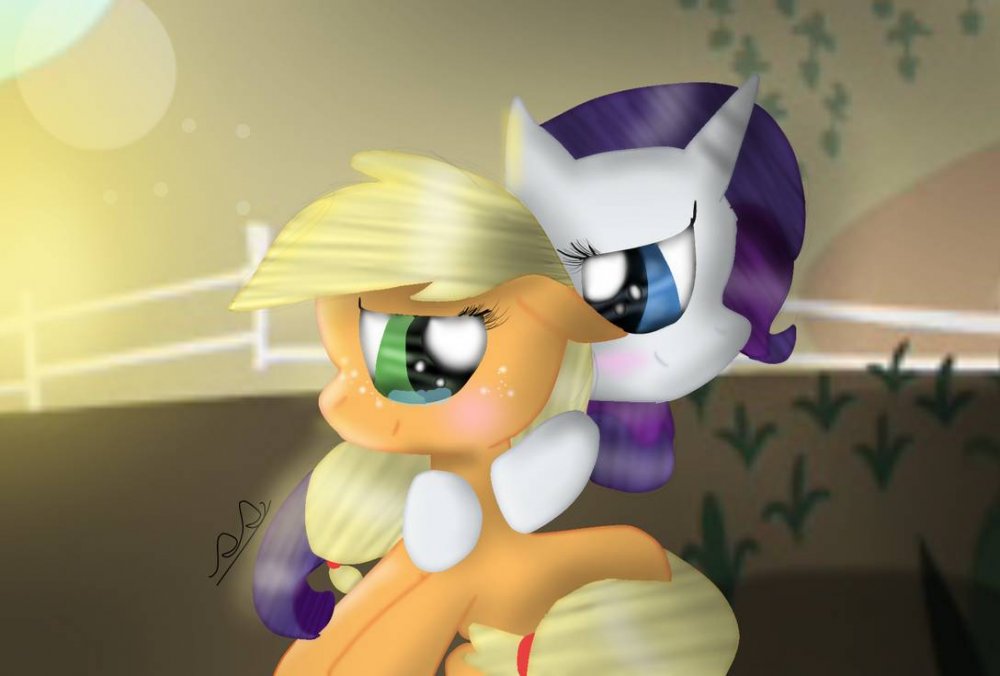 rarity_and_applejack_by_twilightsparkles