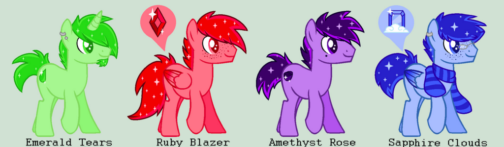 Adopted these 4 cute gemstone ponies! by Daneon
