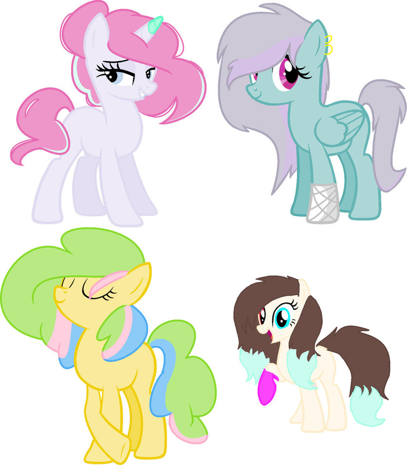 Adopted these 4 cute ponies! by Daneon
