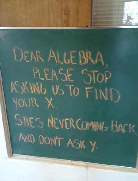 algebra math pun funny