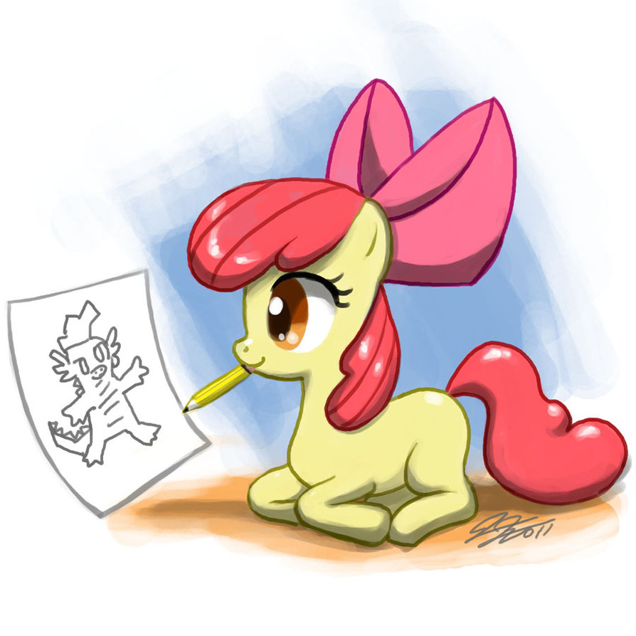 apple_bloom_draws_spike_by_johnjoseco-d3