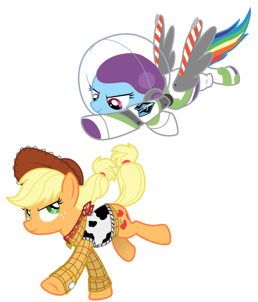 applejack_and_rainbow_dash_in_disneyland