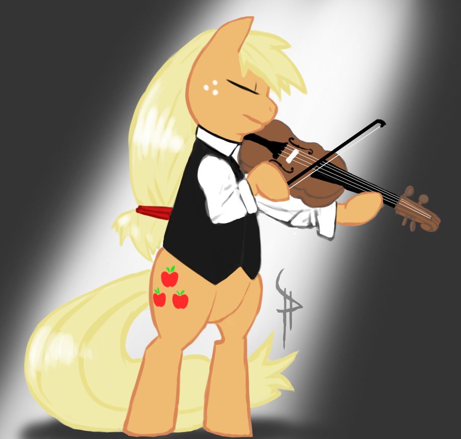 Applejack On Violin by White-Pwny