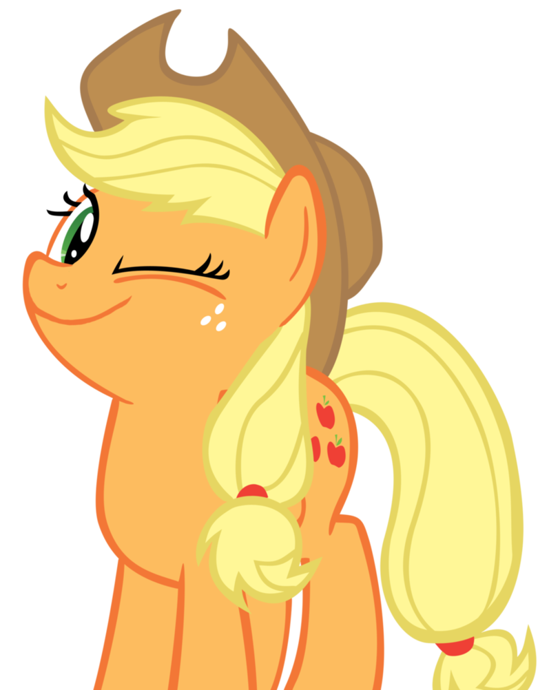 applejack_wink___vector__by_xmayii-d4orf