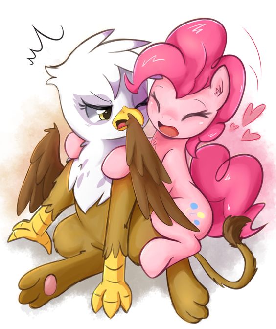 Gilda and Pinkie Pie