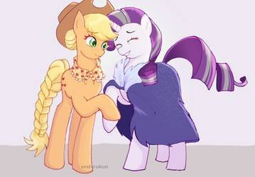 older_rarity_and_applejack_by_seshirukun