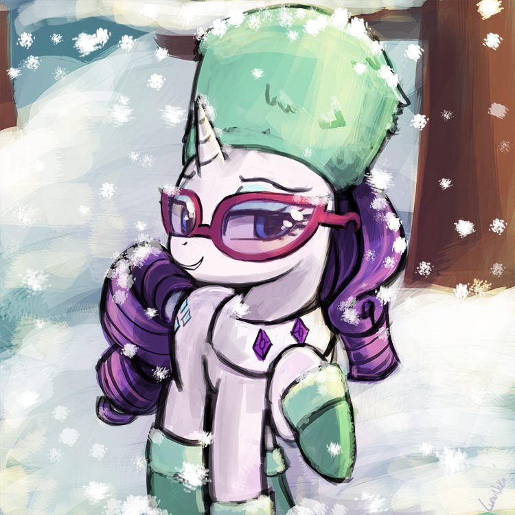 Image result for mlp rarity playing in the snow fanart
