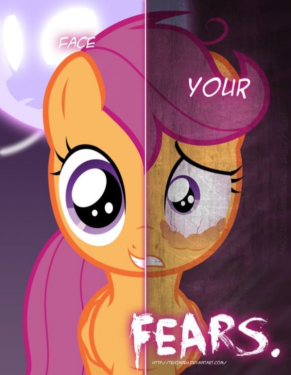 mlp___two_sides_of_scootaloo_by_tehjadeh