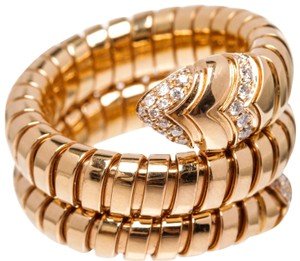 BVLGARI Bvlgari 18k Yellow Gold Serpenti Tubogas Ring (Size M) 487141 - item med img
