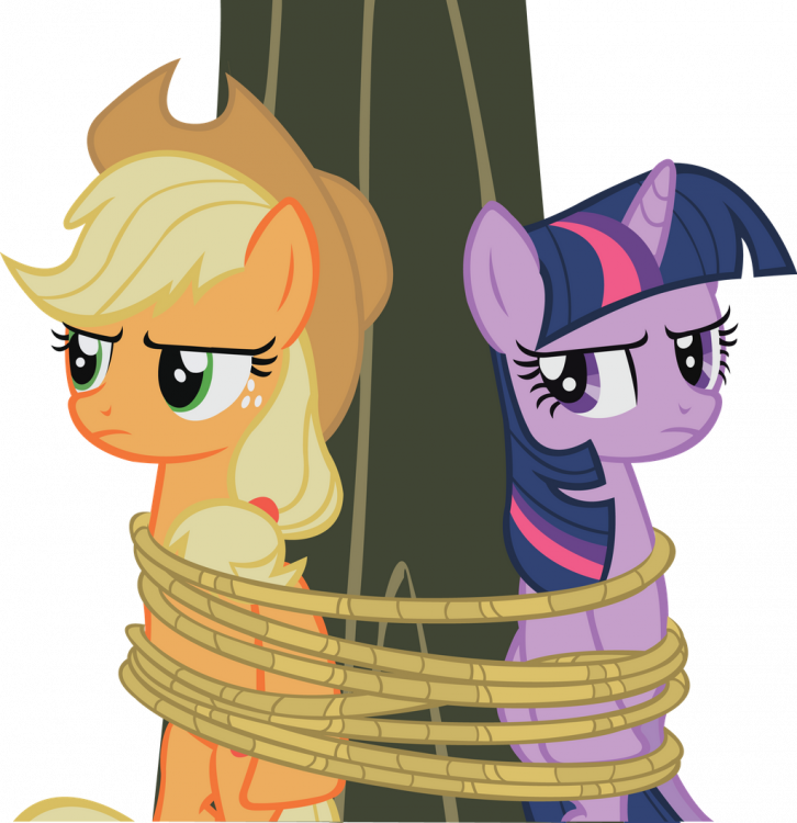 applejack_twilight___tied_to_a_tree_by_m