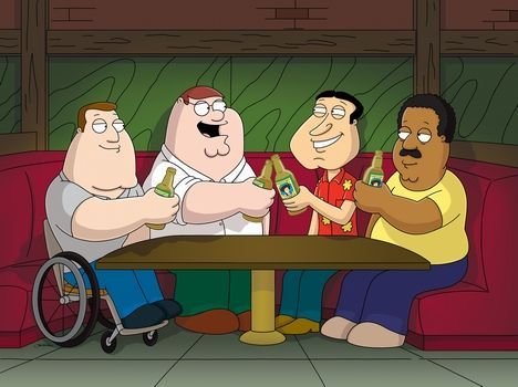 Image result for peter quagmire cleveland and joe"