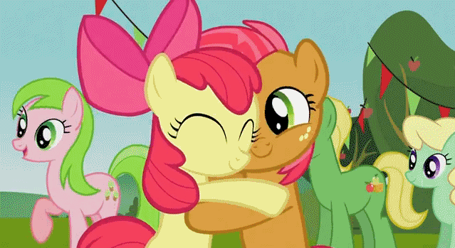 Applebloom and Babs Hugging, D'aaaww GIF | My Little Pony ...