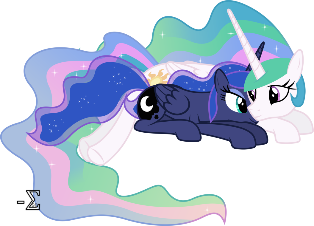 celestia_and_luna_sleeping__awake_versio
