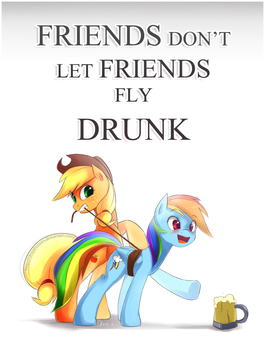 comm: Friends don't let friends fly drunk! by derpiihooves