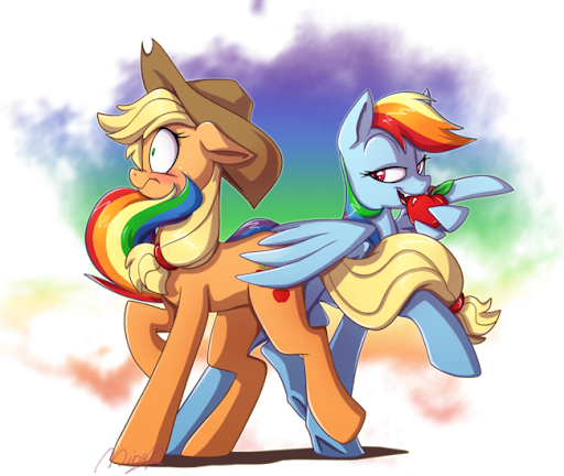 A Dash of Rainbow to your Apples - AppleDash Fan Art (38959998 ...