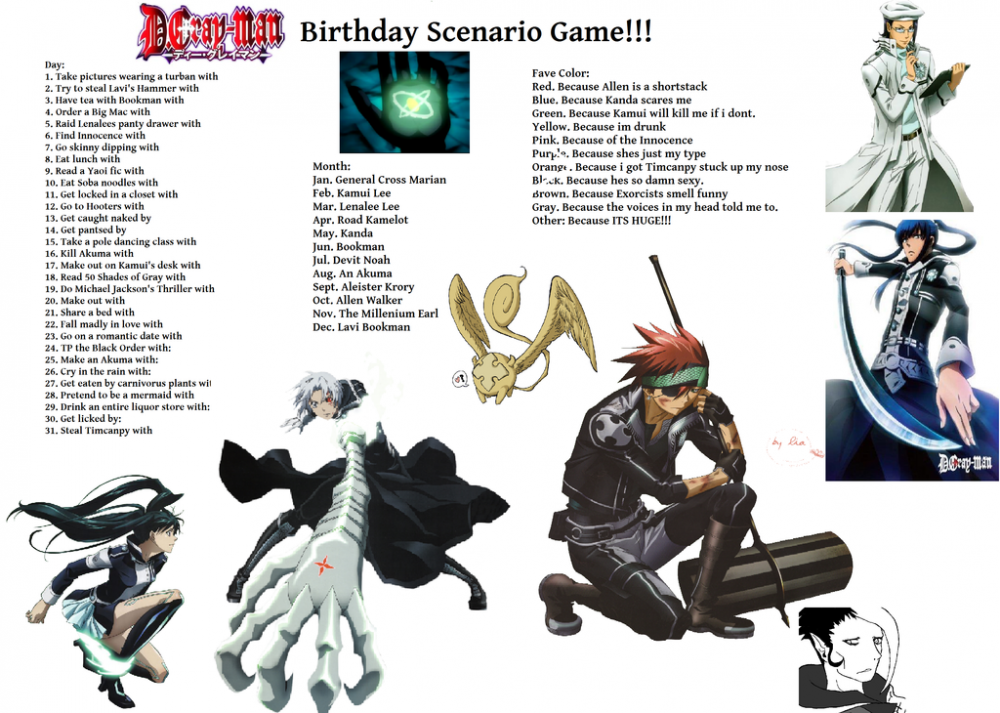 D. Gray Man Birthday Scenario Game!!!!!!