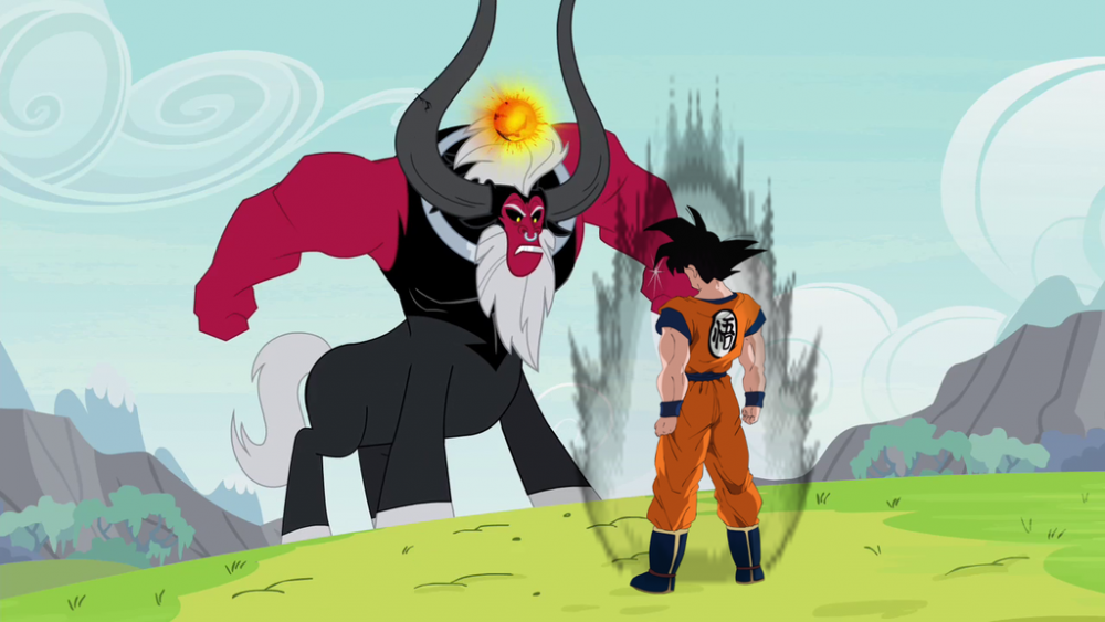 dbz__mlp_goku_vs_tirek_by_shadowhedgehog