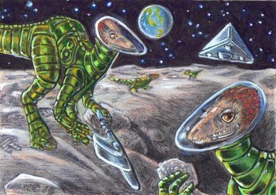 Dinosaurs on the Moon by LEXLOTHOR