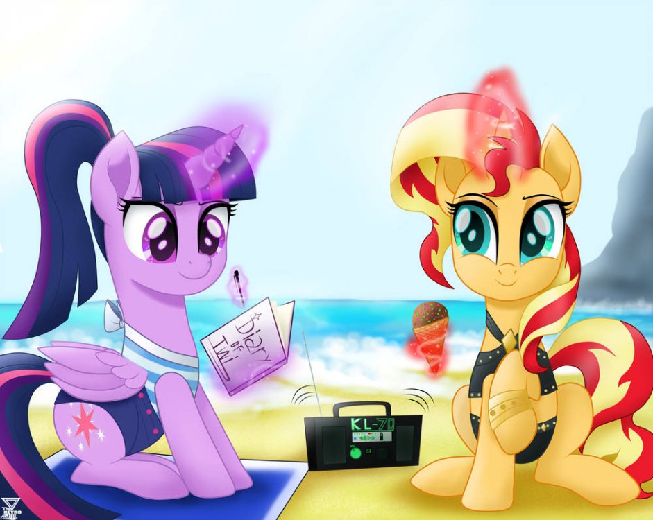 twilight_sparkle__sunset_shimmer_in_the_