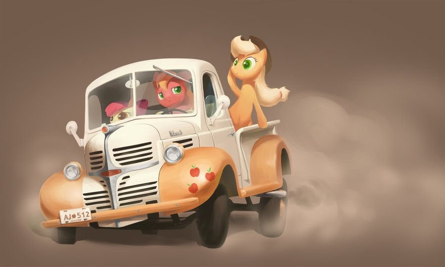 Image result for applejack rainbow dash truck
