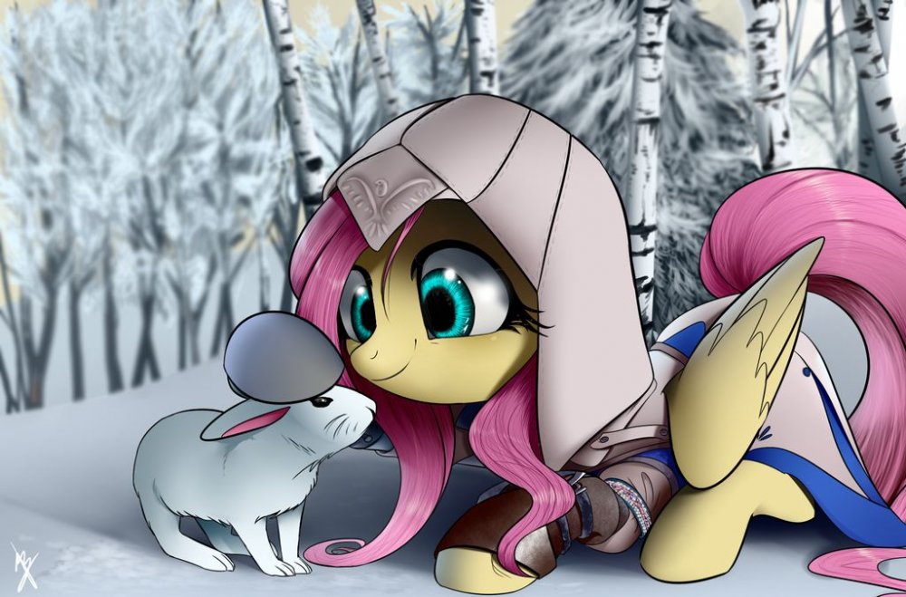 connor_kenway__fluttershy__by_supermare_