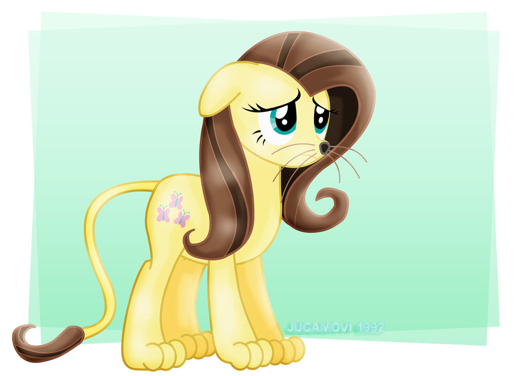 fluttershy__cowardly_lioness_by_jucamovi