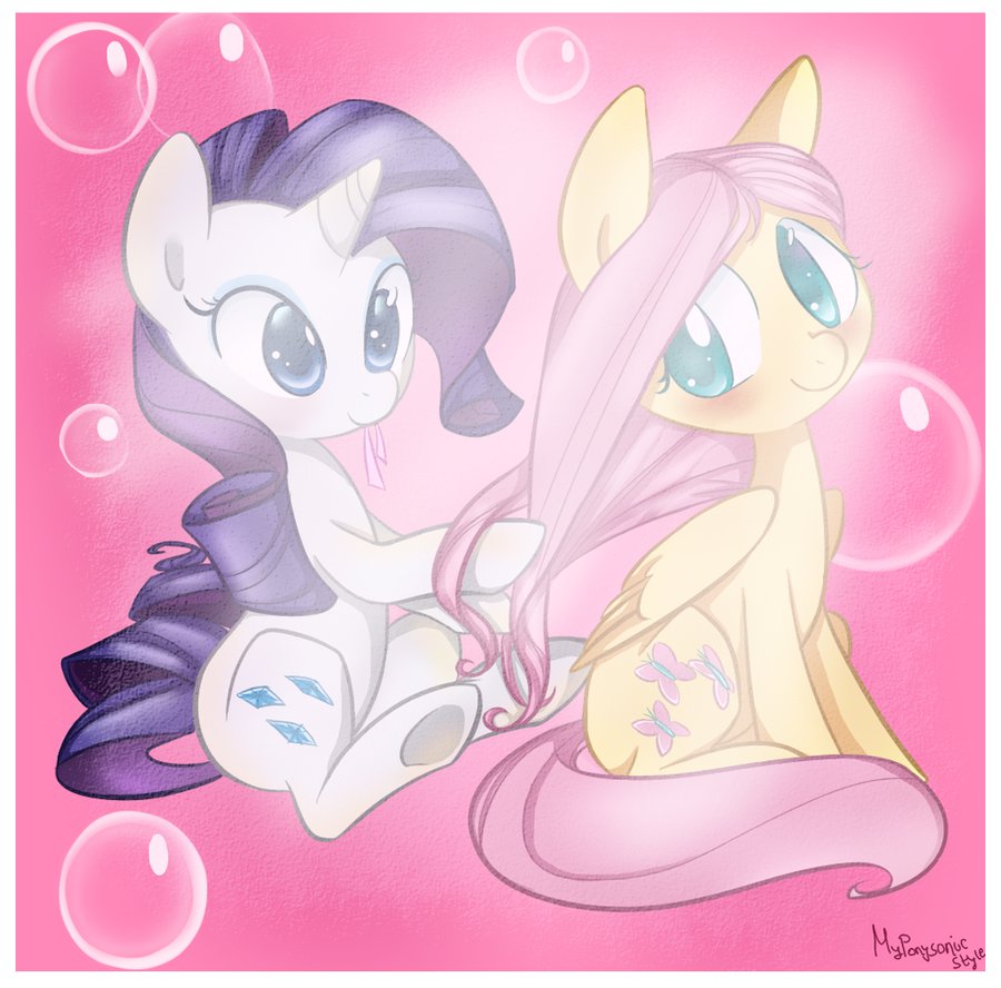 fluttershy_and_rarity_by_myponysonicstyl