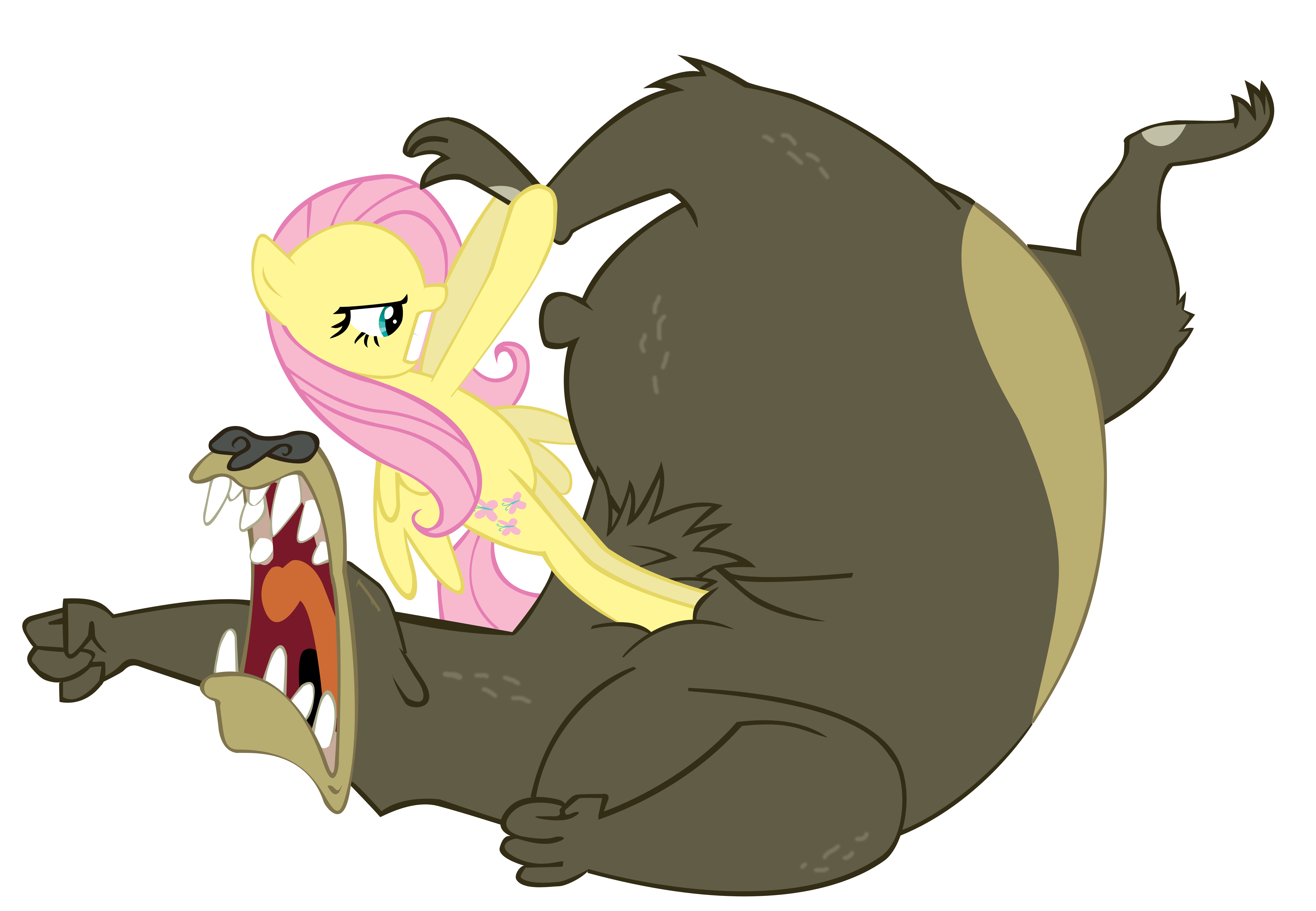 fluttershy_attacking_a_bear_by_svezate-d