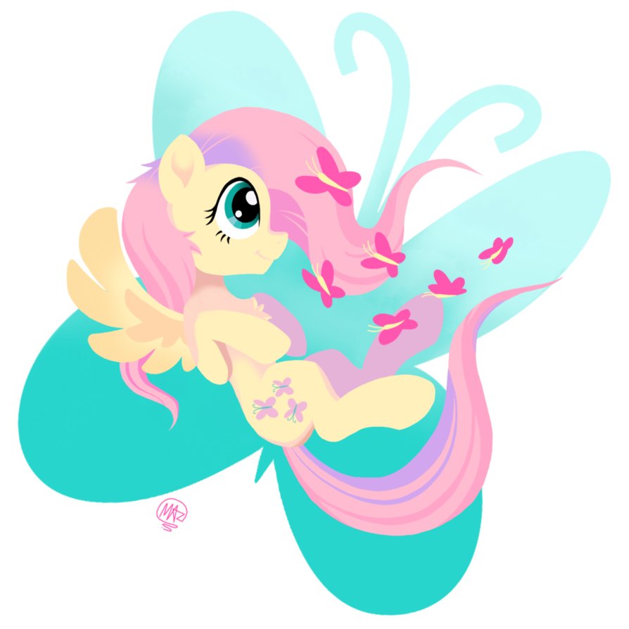 Fluttershy Lineless Art by BrownBush