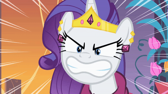 Image result for mlp rarity mad gif