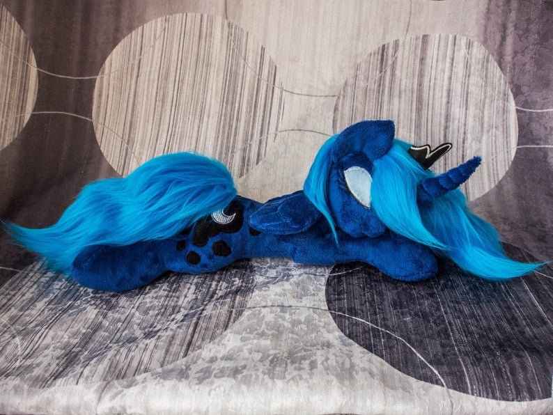 Sleeping Princess Luna Custom Plush Stuffed Animal Toy Faux fur