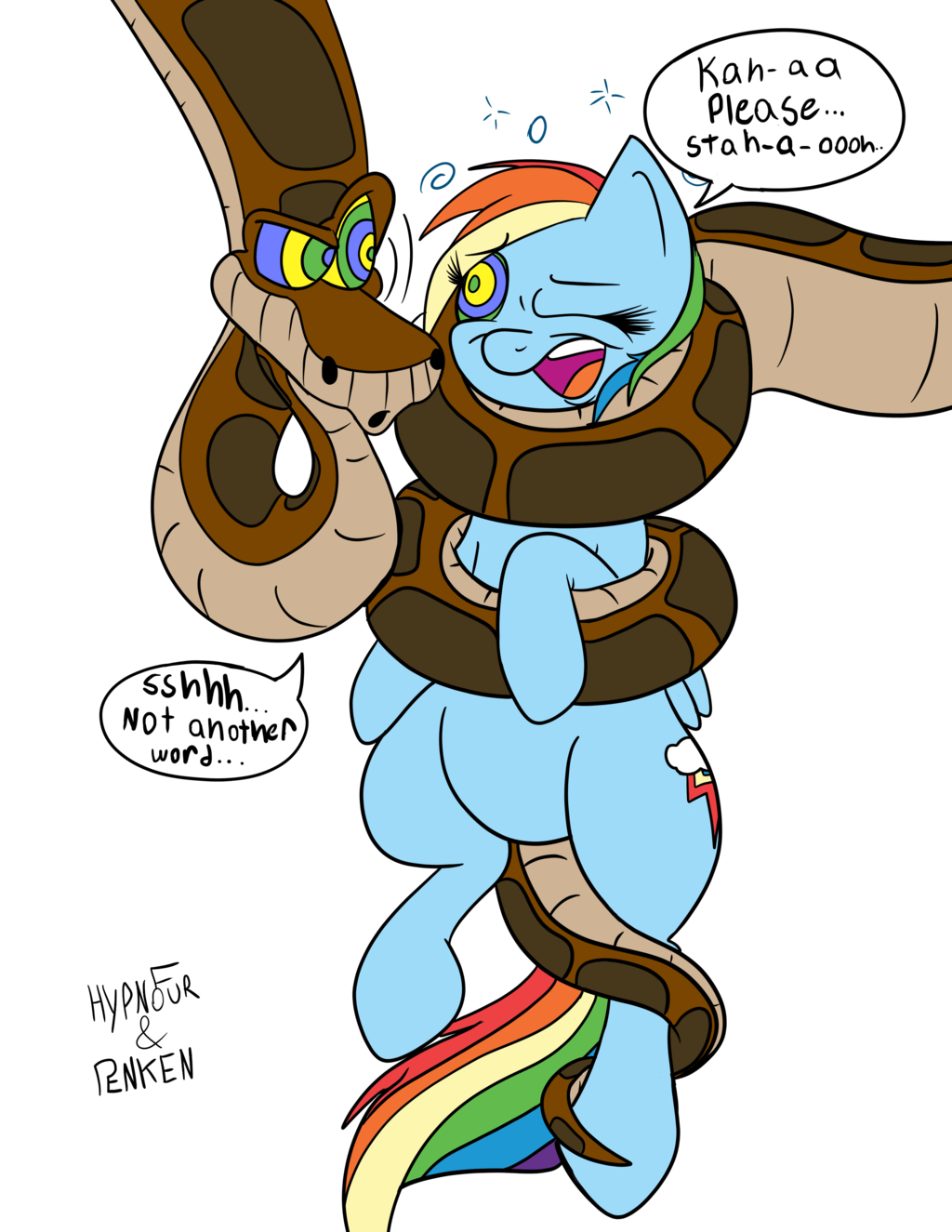 kaa_and_rainbow_dash_by_penkenarts-d7h71