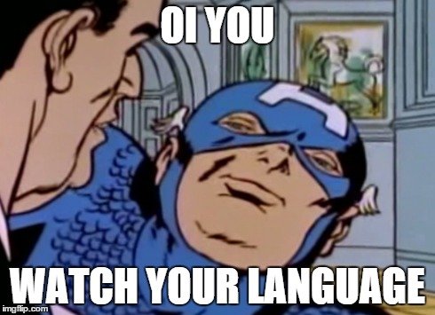 Resultado de imagem para captain america watch your language