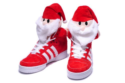 christmas adidas shoes, father christmas adidas, and adidas js christmas shoes image
