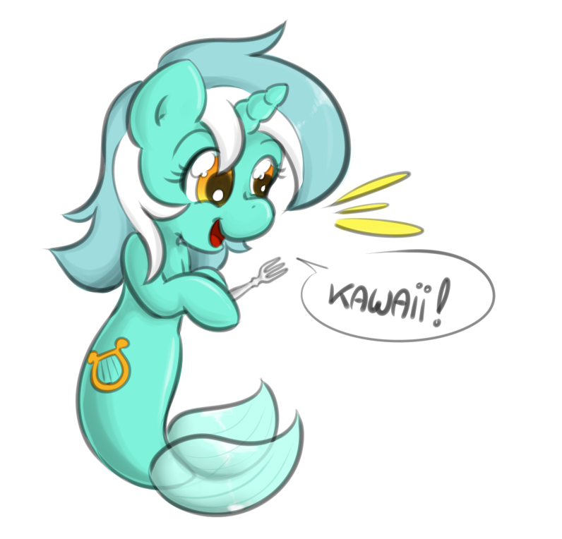 lyra_and_the_cute_fork_by_secret_pony-d5