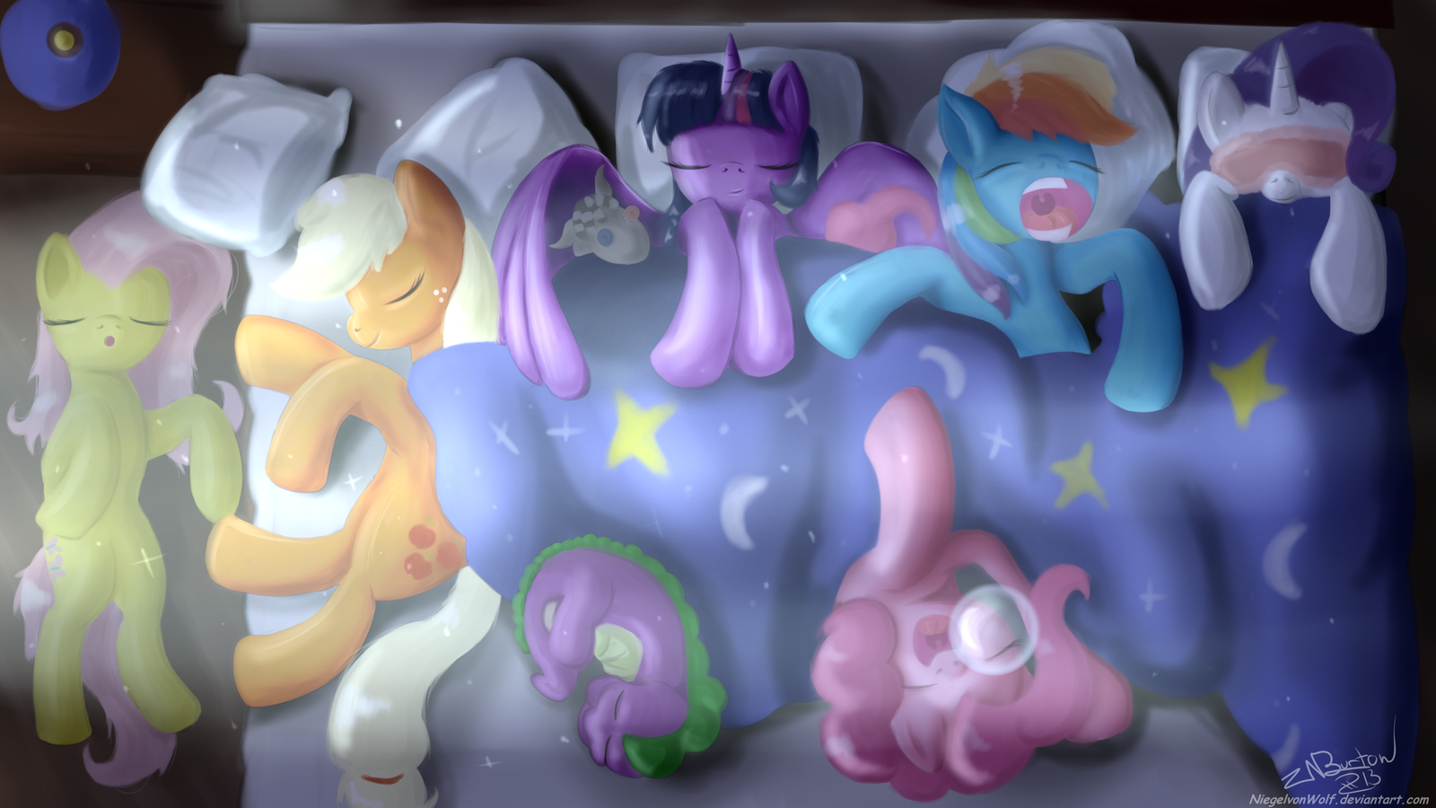 Mane6 Sleepover by NiegelvonWolf