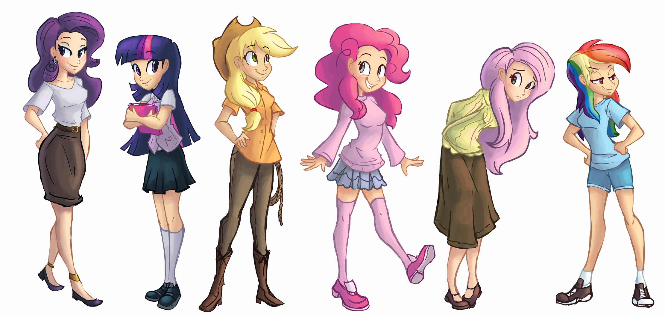 Mane Six Lineup by Ric-M