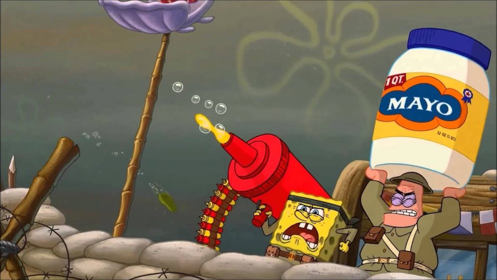 Spongebob Shoots Ketchup and Mustard At Tulbat - YouTube