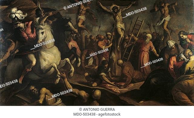 Crucifixion, by Jacopo Negretti known as Palma the Younger, 1595 about,  16th Century, canvas, Stock Photo, Picture And Rights Managed Image. Pic.  MDO-503438 | agefotostock