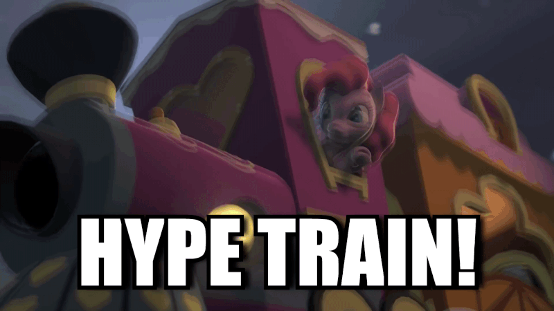 Image result for all aboard the hype train mlp meme