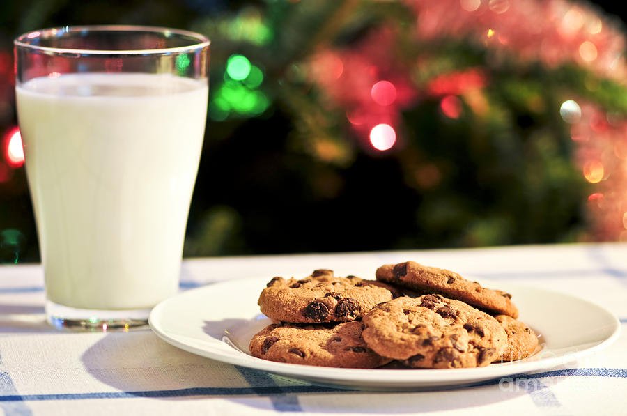 Image result for milk and cookies Santa