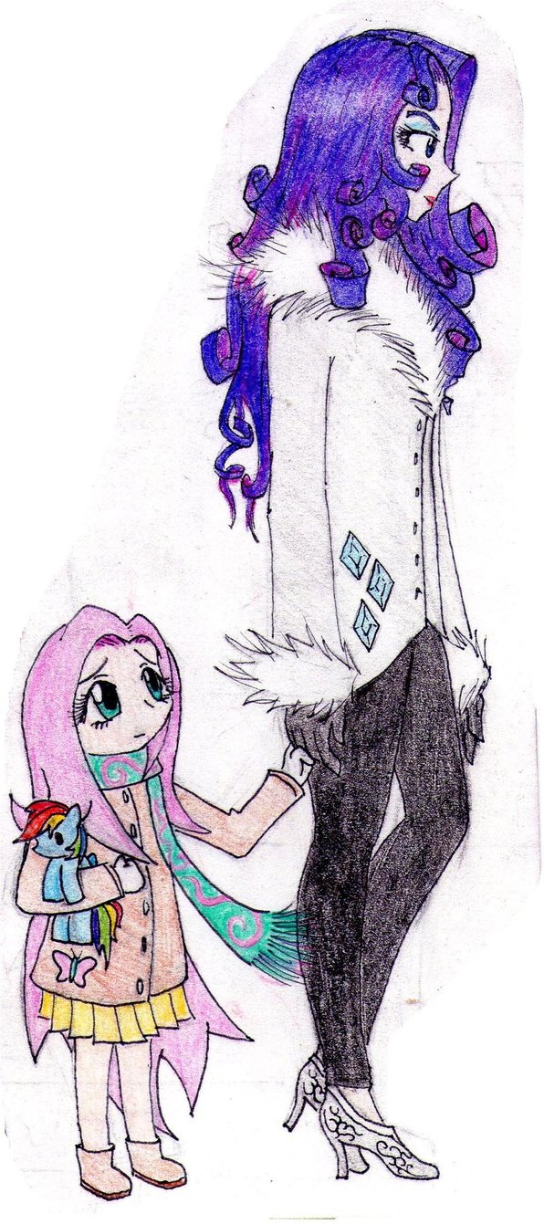 miss_rarity_with_kid_fluttershy_by_enkai