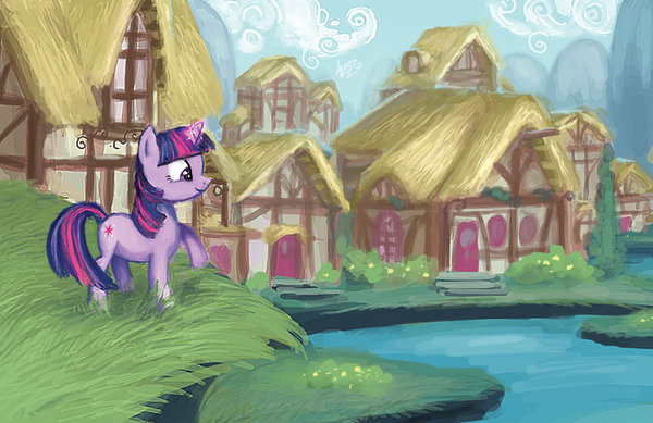 mlp___early_morning_in_ponyville_by_w_e_