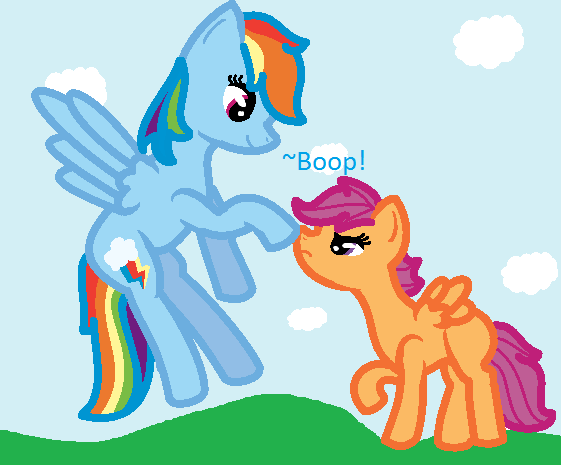 Mlp Rainbow Dash and scootaloo Boop! by MLPFlameBurst