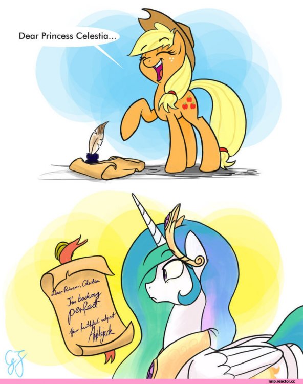 ﻿Dear Princess Celestia...,my little pony,Мой маленький пони,Applejack,Эпплджек,Princess Celestia,Принцесса Селестия,mlp art,mane 6