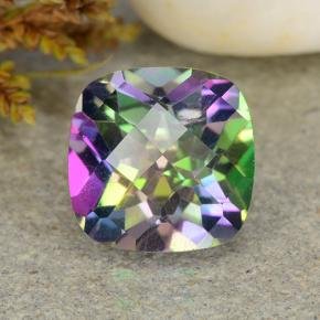 2.11 ct Cushion Checkerboard Multicolor Mystic Quartz Gemstone 8.13 mm x 8.1 mm (Product ID: 483781)