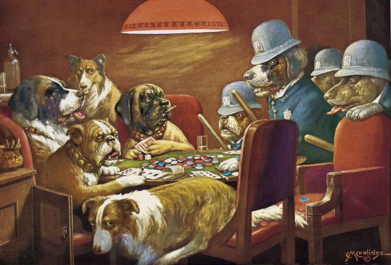 Image result for dogs playing poker