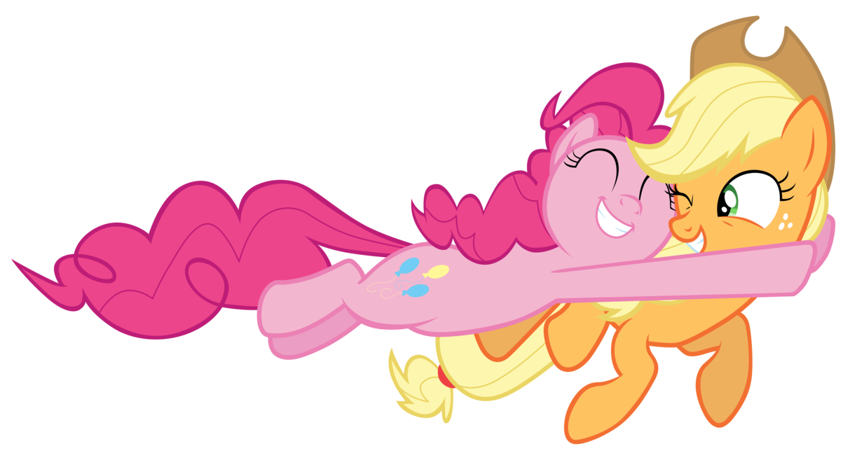 pinkie_pie_happily_tackling_applejack_by