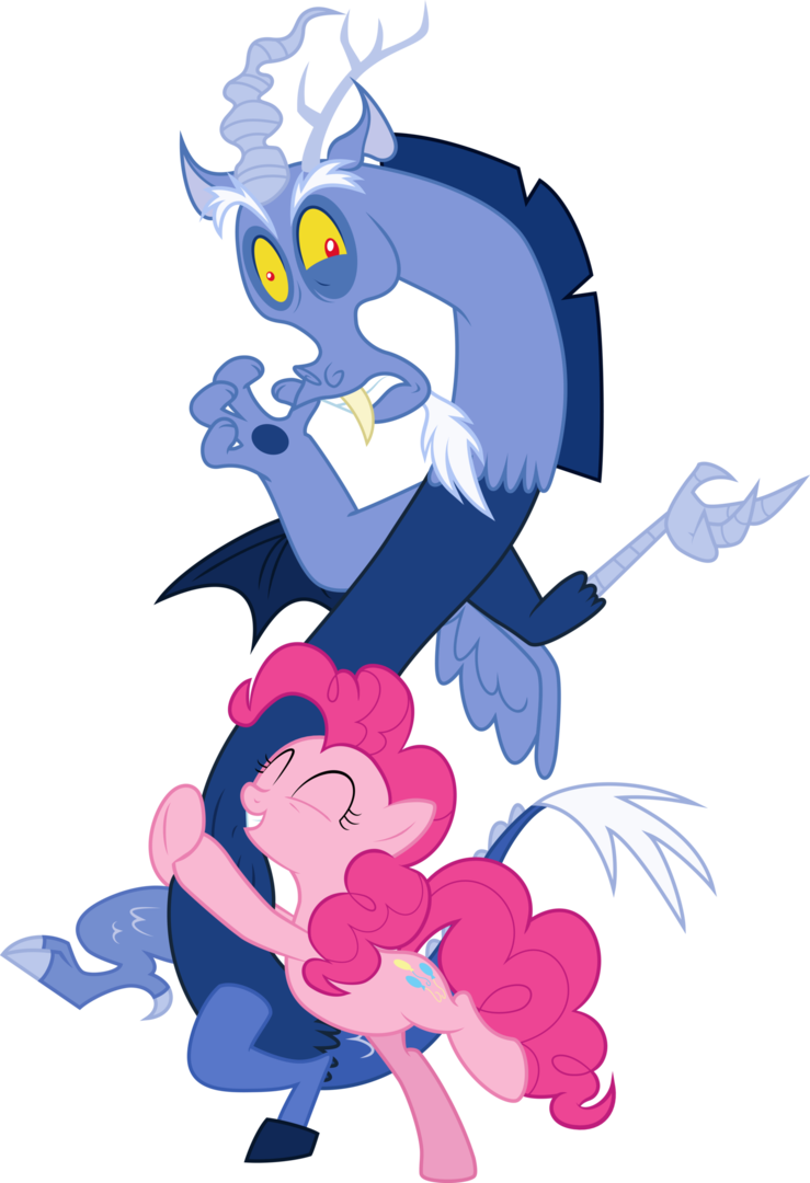 Pinkie Pie hugs Discord by GEZawaTT